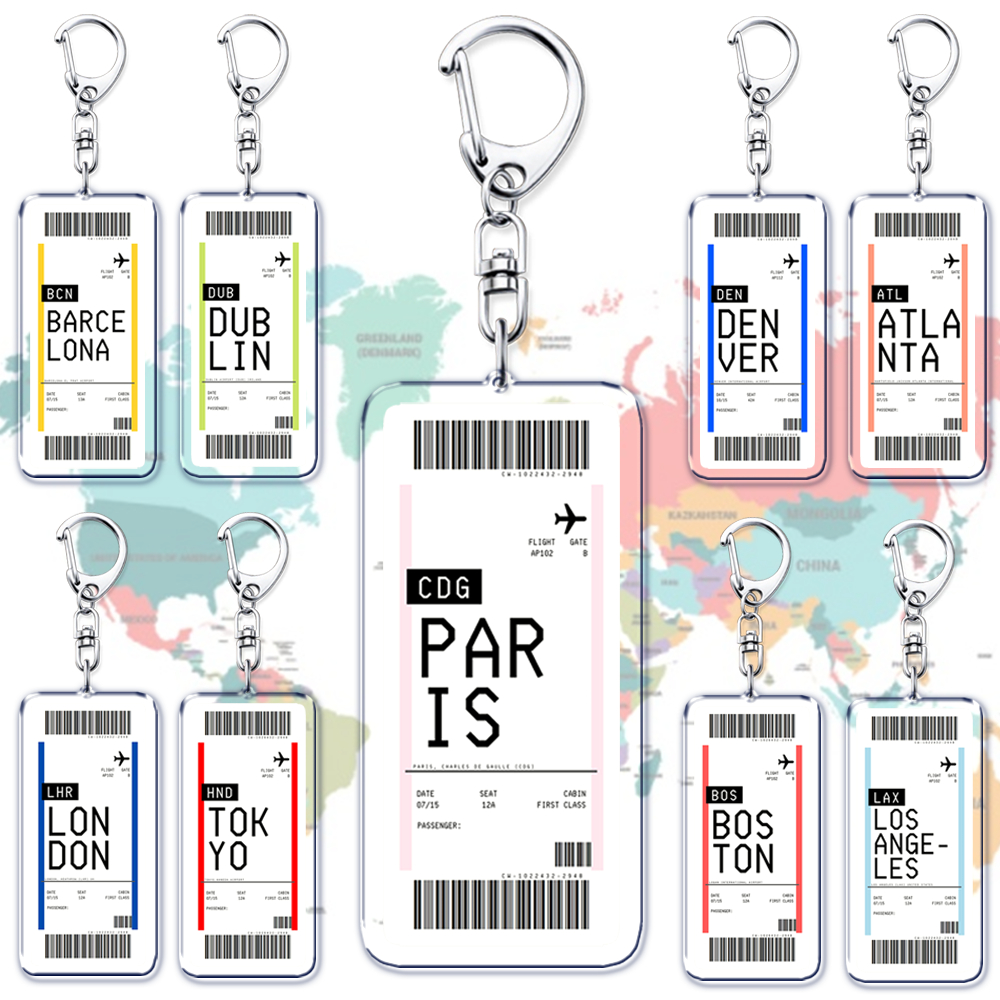 Travel Accessories New York - Plane Ticket Boarding Pass Keychain Boston