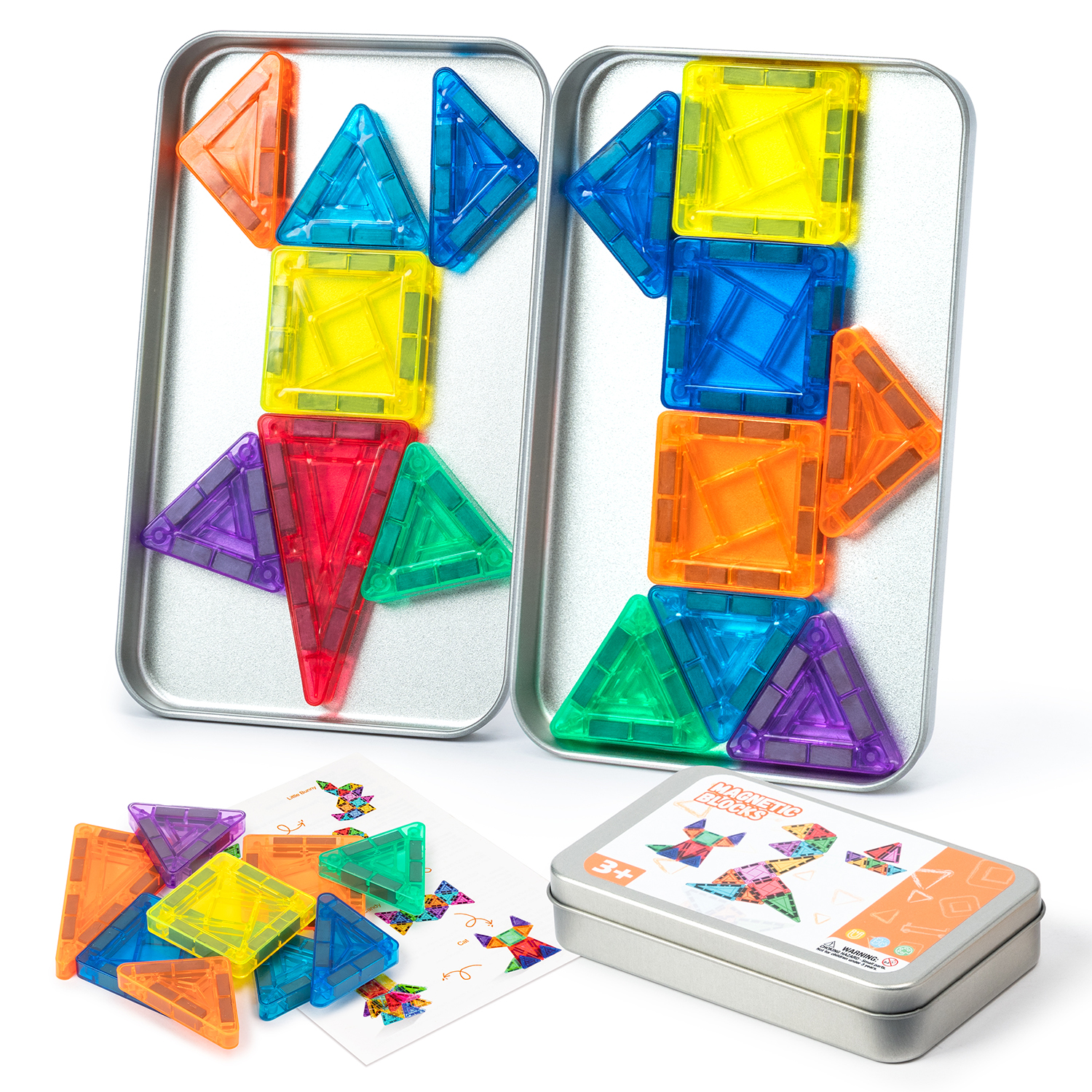 Travel Accessories Set - 42P/60P Mini Magnetic Tiles Building Blocks