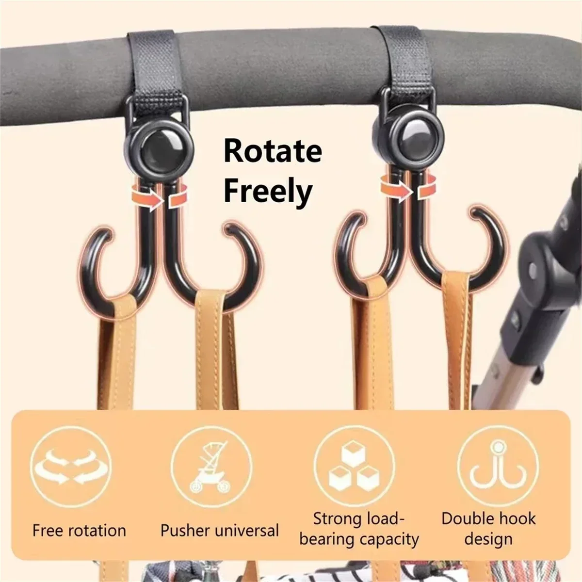 Rotatable Double Hooks Baby St - огляд і ціна Travel Accessories For 2 Year Old