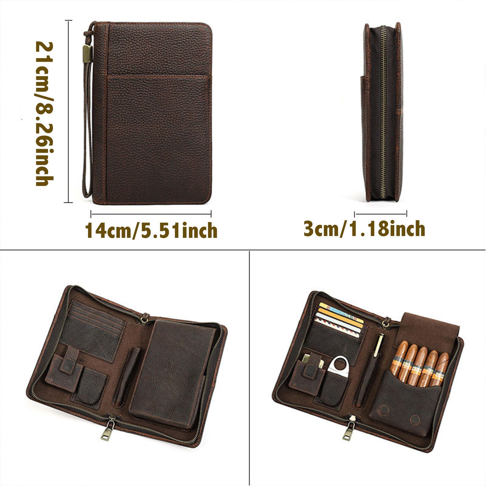 1pc,Leather cigar storage bag, - огляд і ціна Travel Accessories In Store