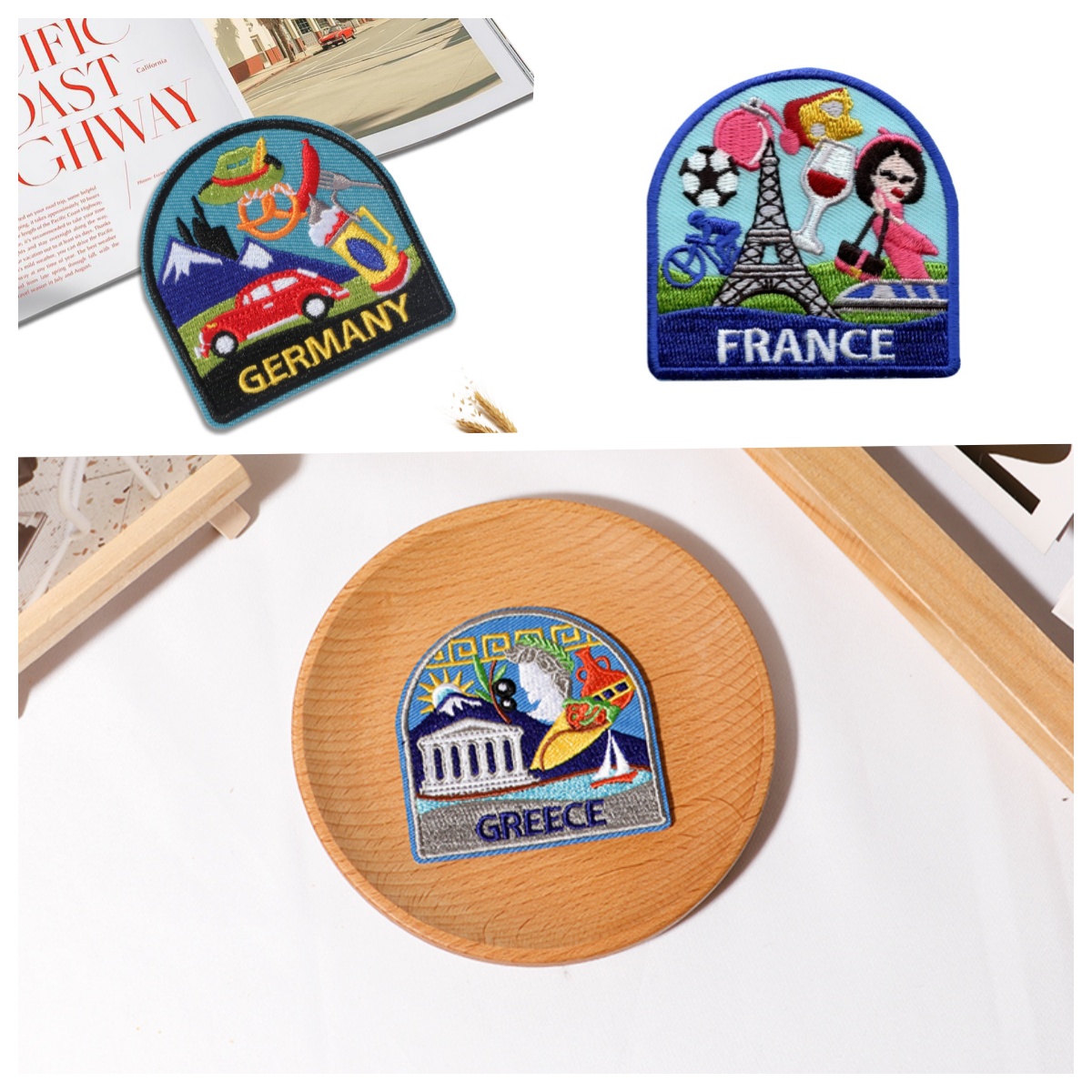3Pcs European Country Art Embr - огляд і ціна Travel Accessories Greece