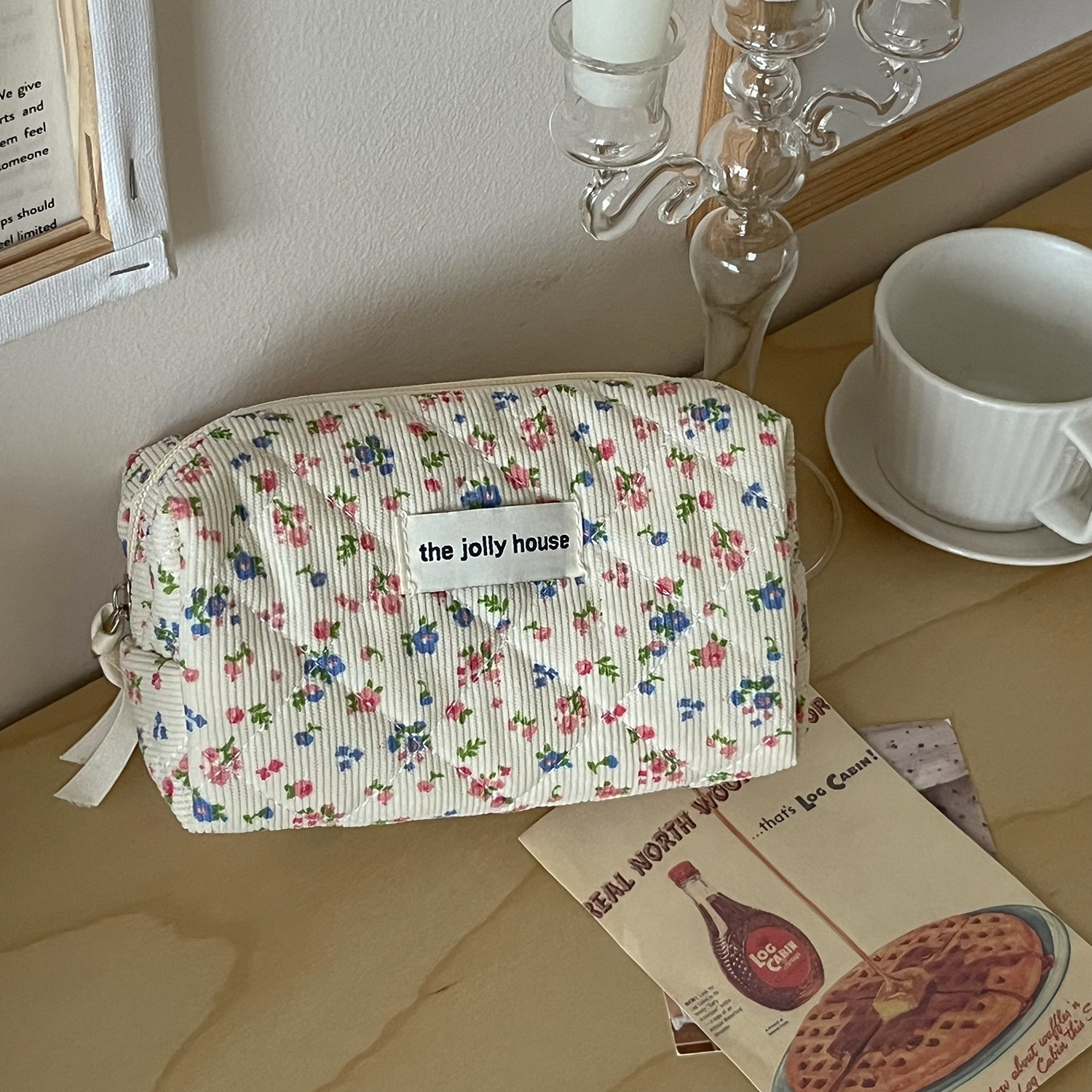 Lovely Floral Corduroy Cosmeti - огляд і ціна Travel Accessories In Store
