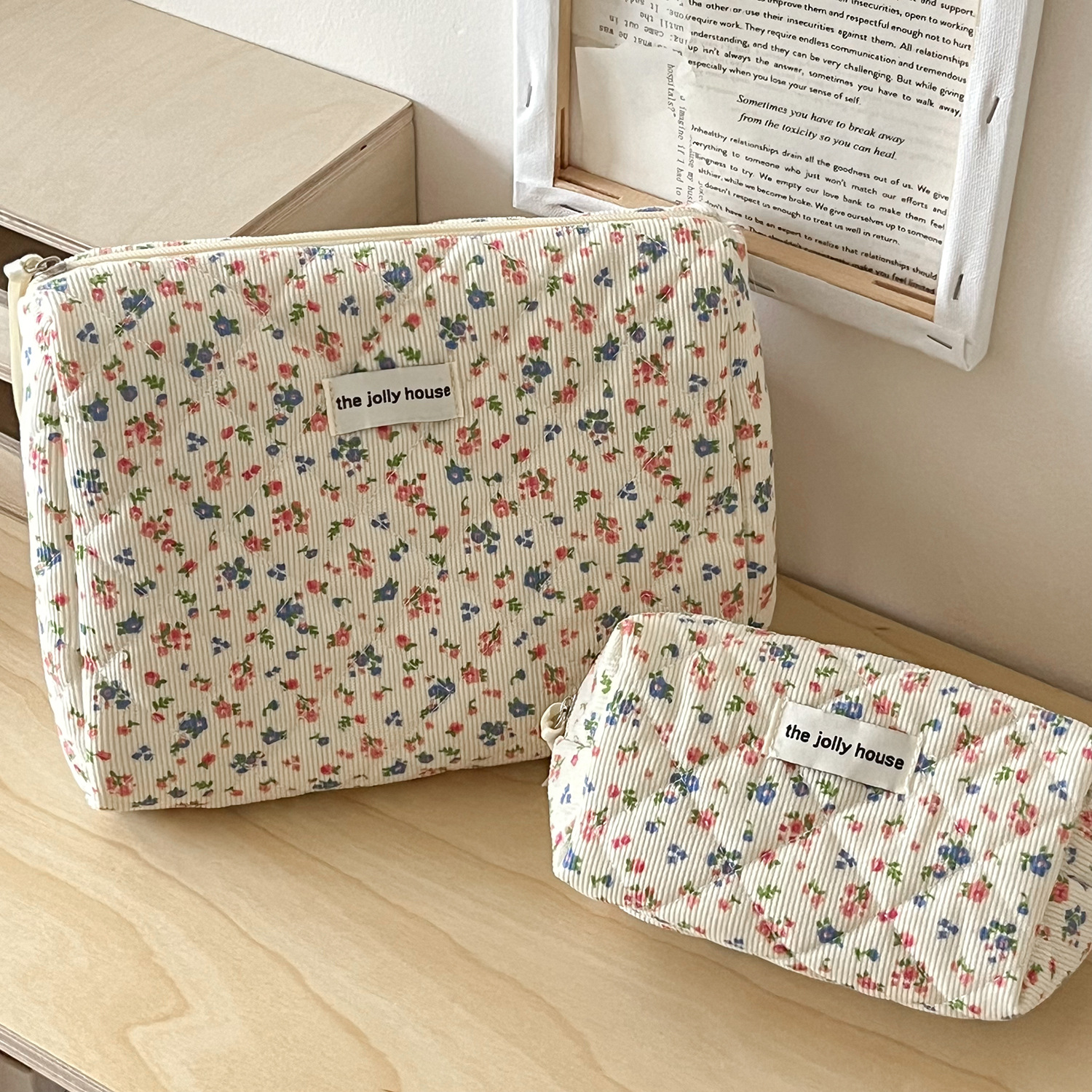 Lovely Floral Corduroy Cosmeti - огляд і ціна Travel Accessories In Store