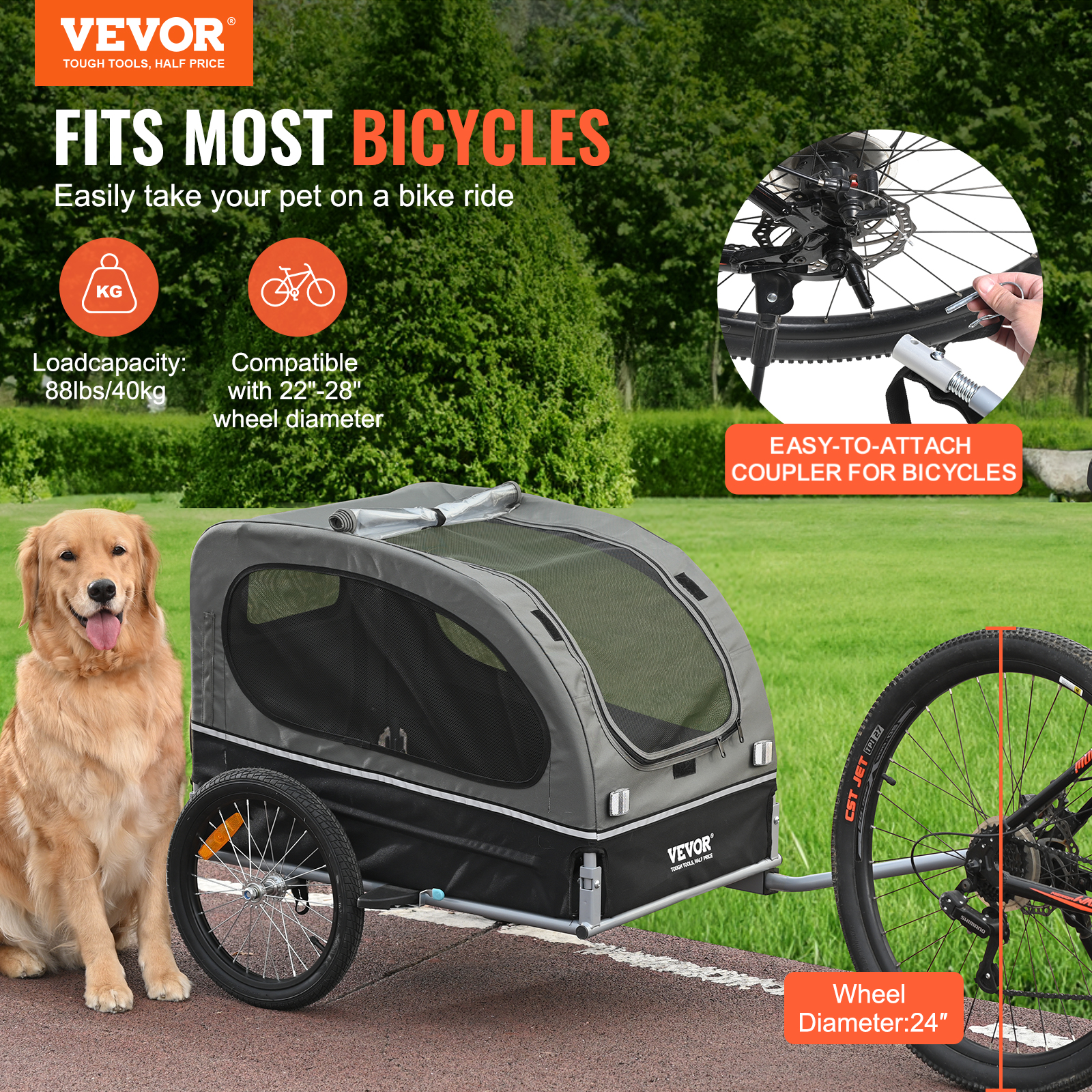 SucceBuy 88 lbs Dog Bike Trail - огляд і ціна Travel Accessories In Store