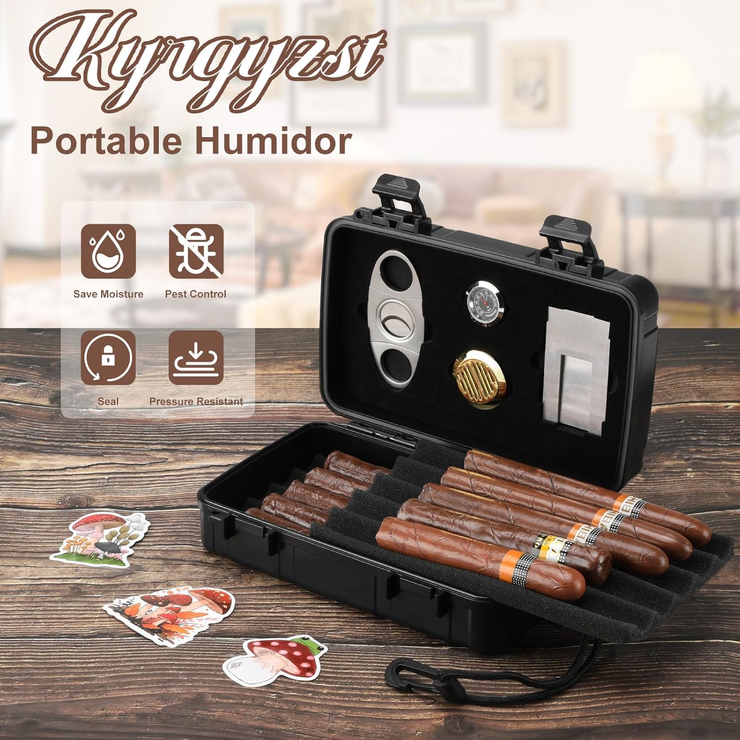 Portable Cigar Humidor Holds 1 - огляд і ціна Travel Accessories Set