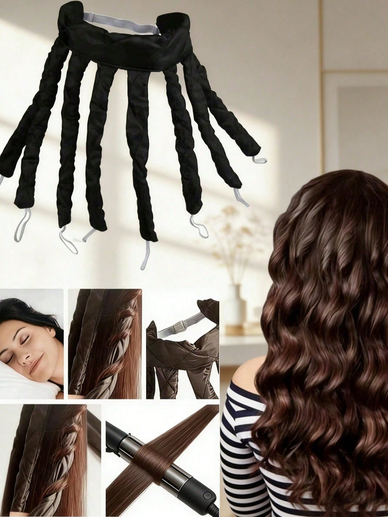 1pc 8-Prong No-Heat Curling Wa - огляд і ціна Travel Accessories Gifts For Women