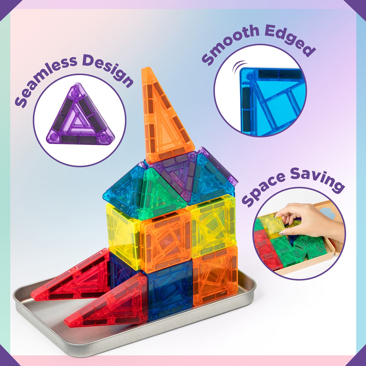42P/60P Mini Magnetic Tiles Bu - огляд і ціна Travel Accessories Set