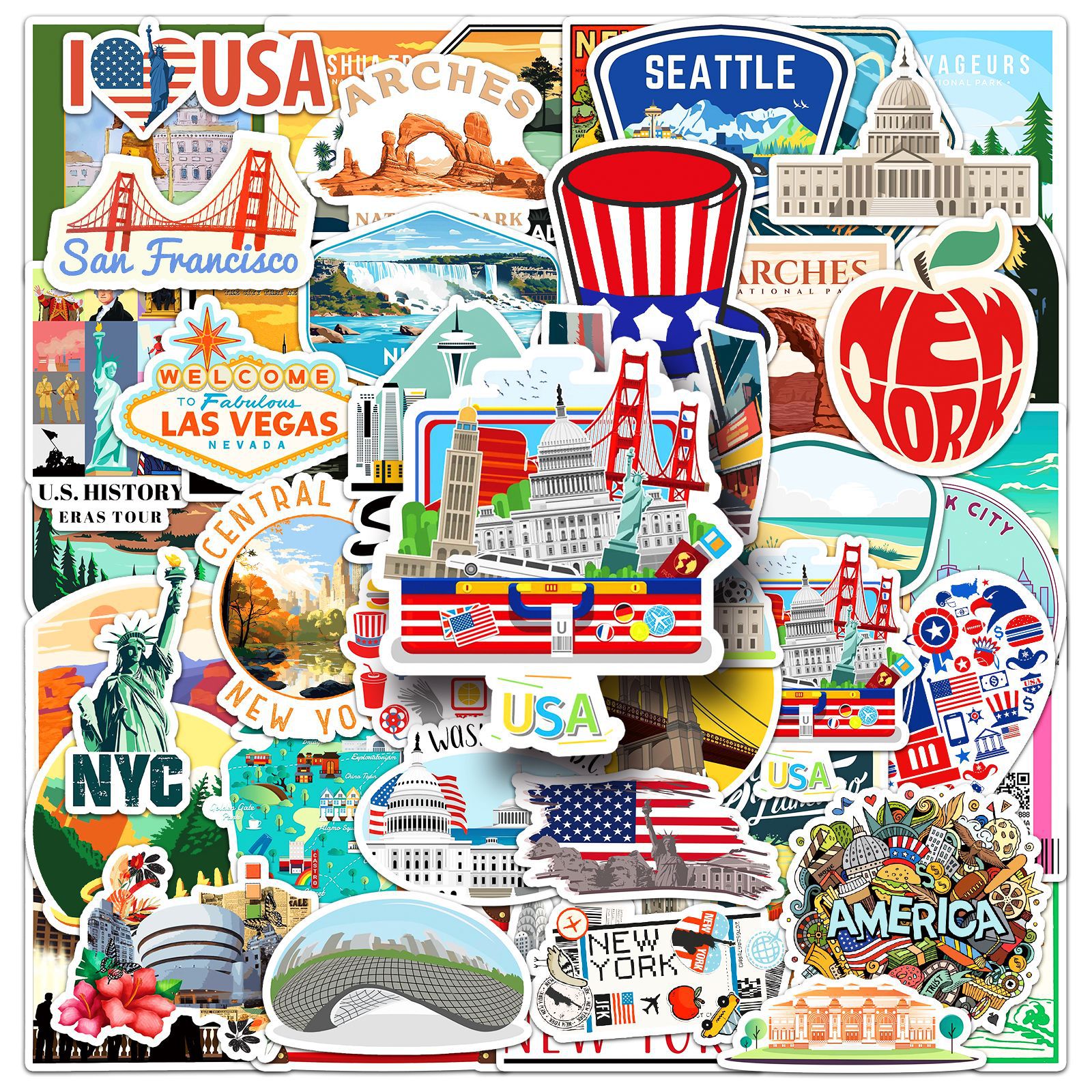 50Pcs US National Park City La - огляд і ціна Travel Accessories New York