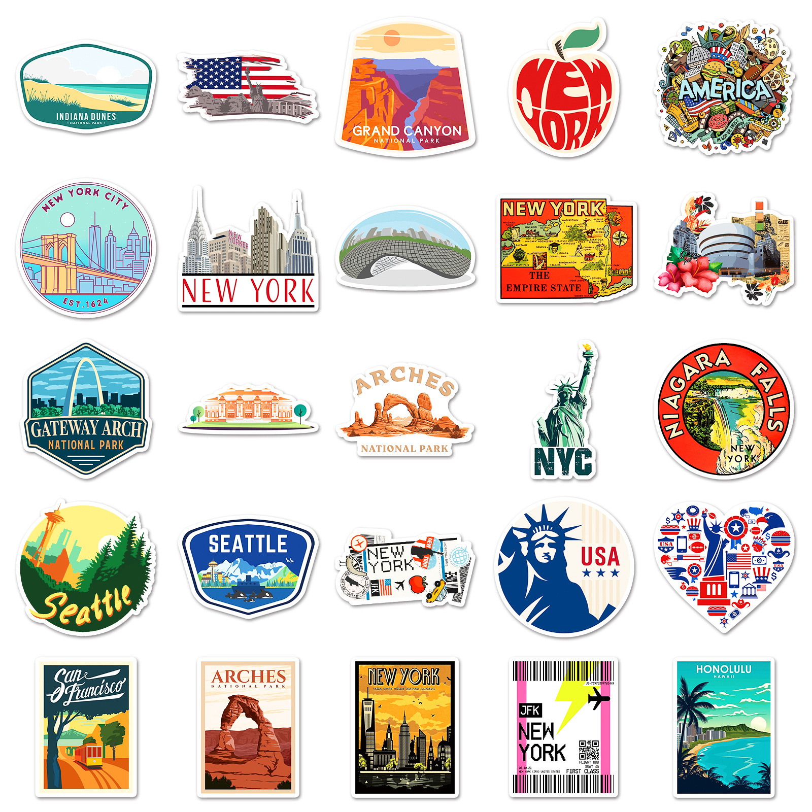 50Pcs US National Park City La - огляд і ціна Travel Accessories New York