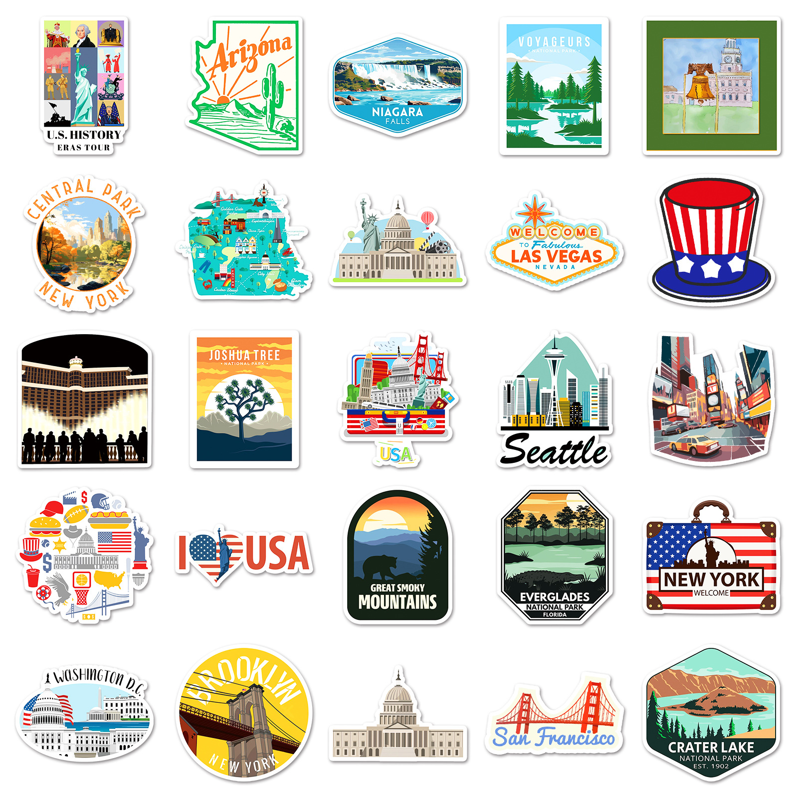 50Pcs US National Park City La - огляд і ціна Travel Accessories New York